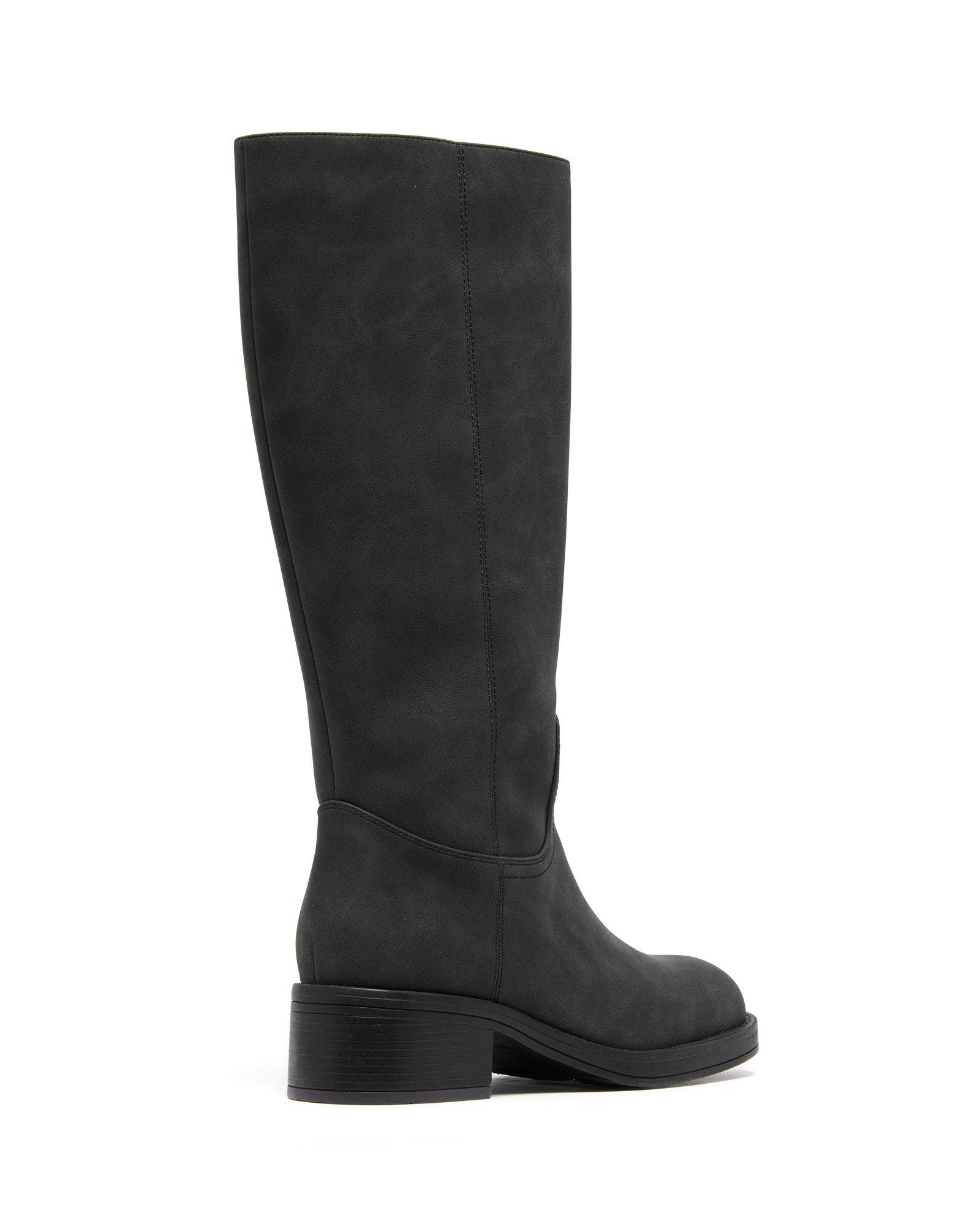 Fever Square Toe Tall Boot, Alternate, color, BLACK WAXY TUMBLED PU
