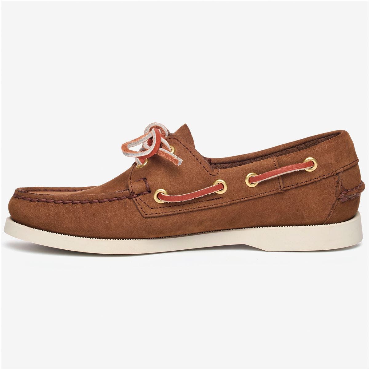 Sebago Portland Nubuck Womans Boat Shoes, Alternate, color, Brown Dk-Yellow Gold