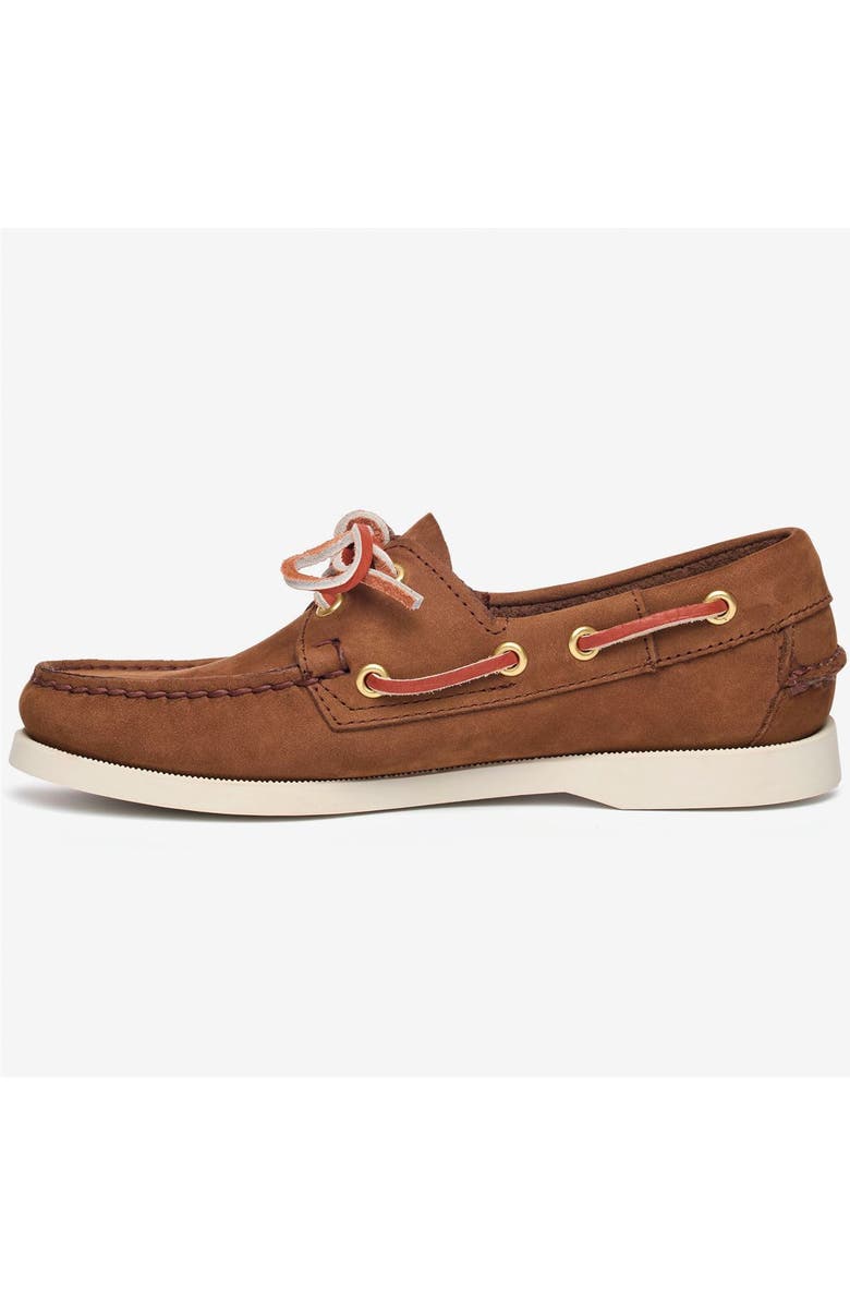 Sebago Portland Nubuck Womans Boat Shoes, Alternate, color, Brown Dk-Yellow Gold