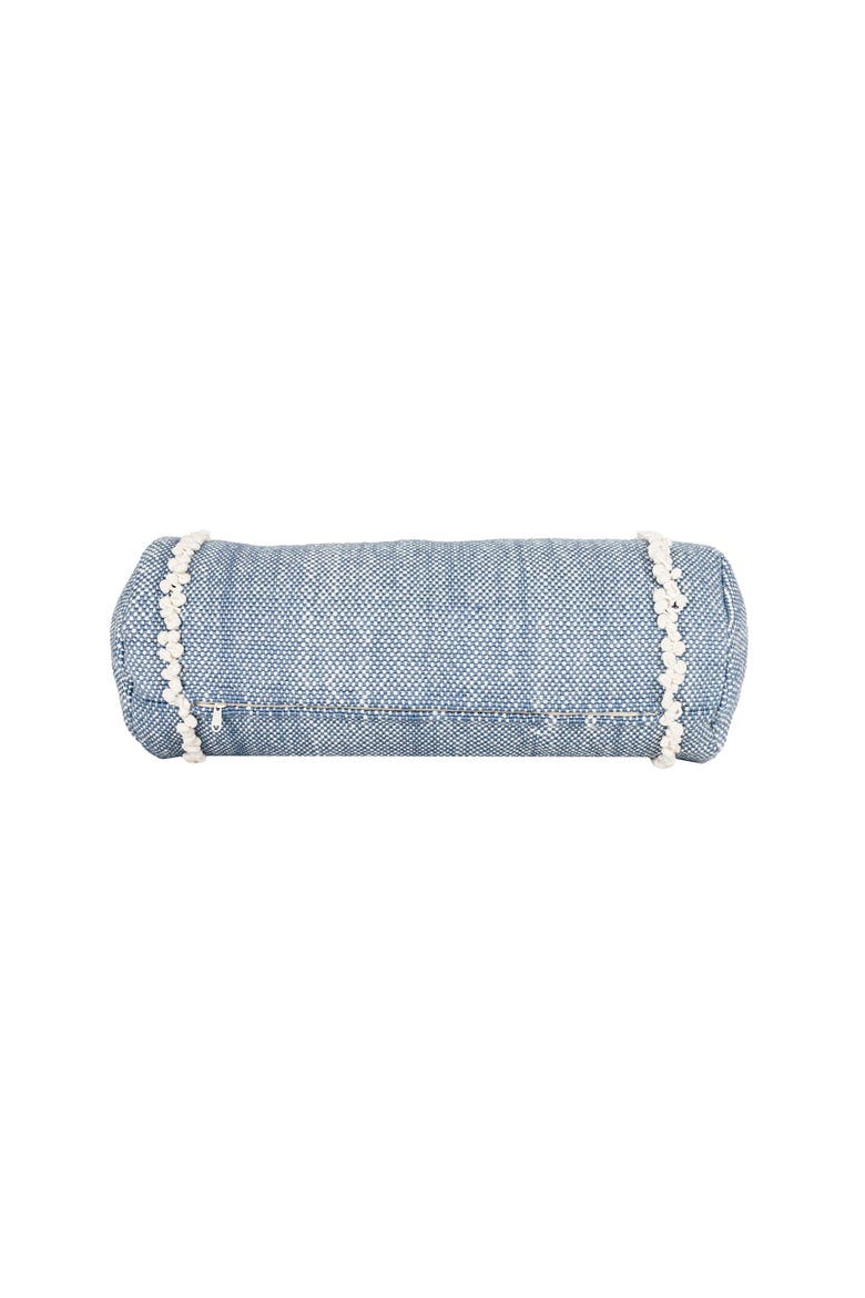 Waki Blue Bolster Filled Decorative Indoor/Outdoor Accent Pillow, 14" x 25", Alternate, color, Blue