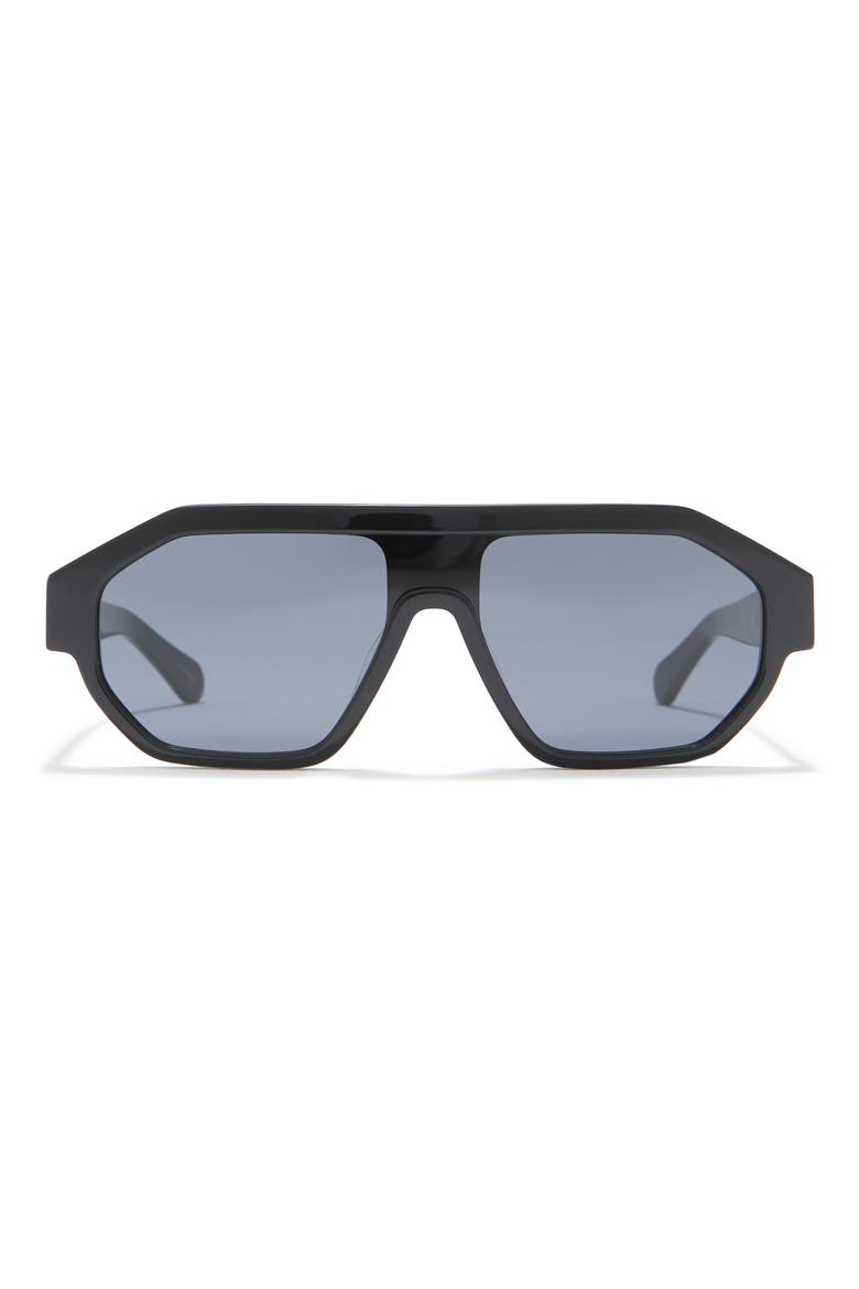 Tribon 70mm Shield Sunglasses, Main, color, BLACK / SMOKE MONO