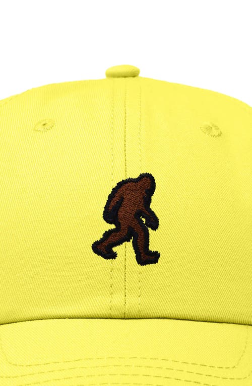 Dalix Sasquatch Embroidered Dad Hat In Yellow