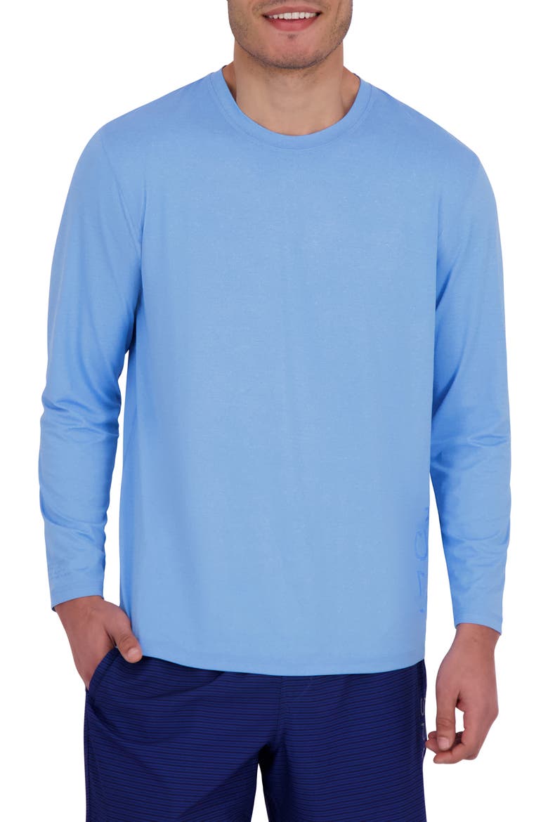 Drop Needle Rashguard, Main, color, AZURE