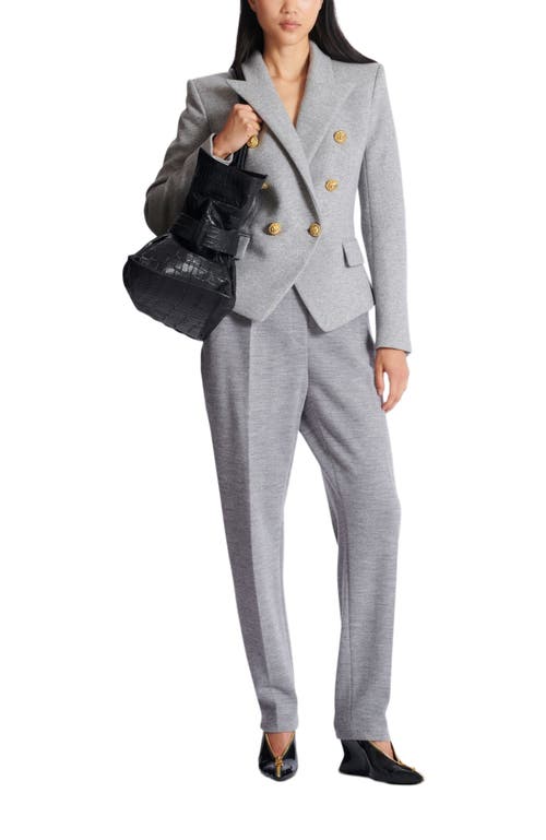 Balmain Tailored Cotton Knit Trousers In Gray