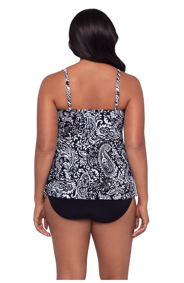 Trimshaper Terri Adjustable Neckline Tankini Swimsuit Top, Alternate, color, Boho Classic