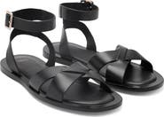 MANGO Ankle Strap Leather Sandal