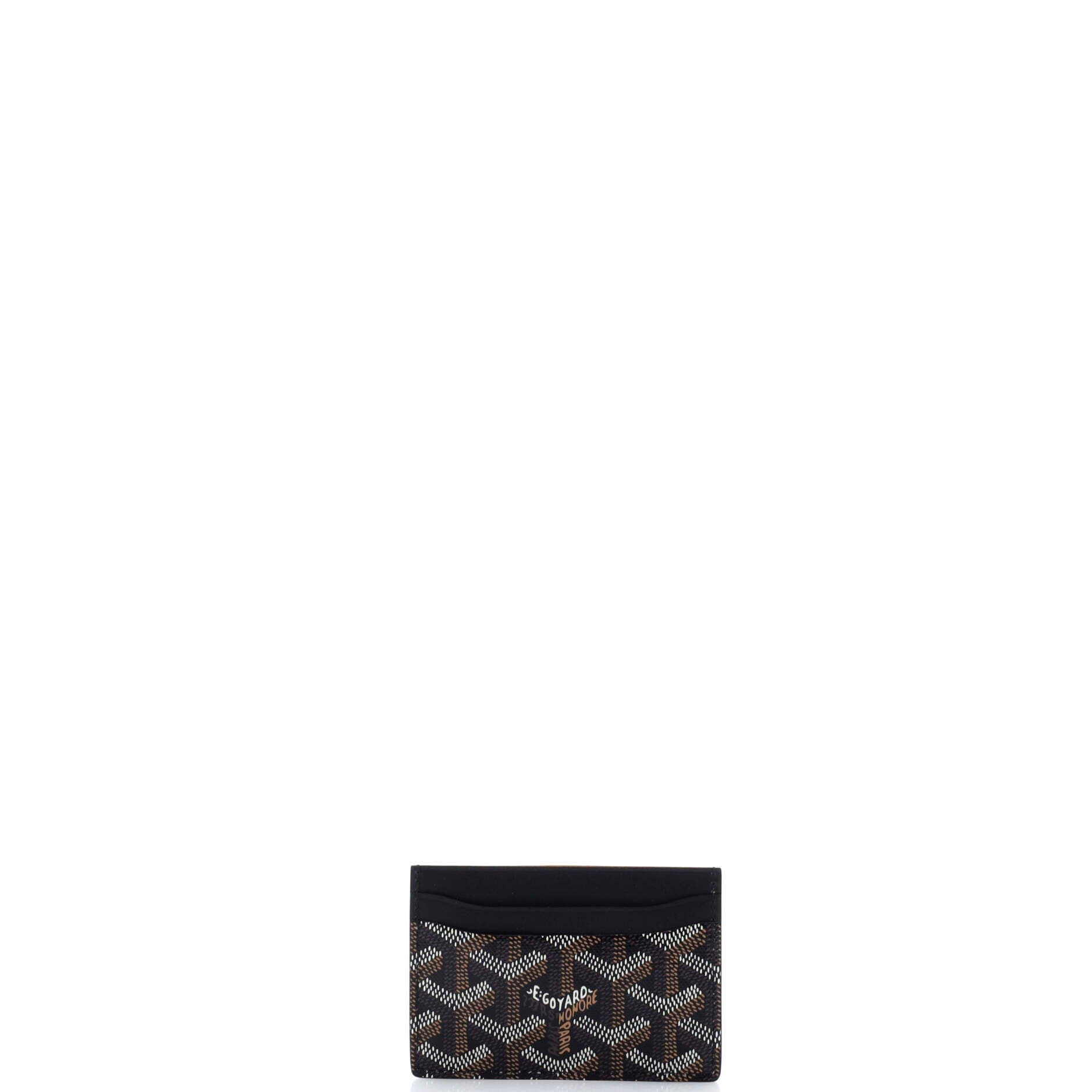 Pre-Owned Goyard Saint Sulpice Card Holder Coated Canvas, Alternate, color, Black