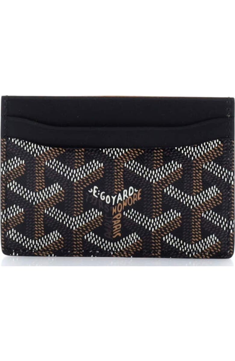 Pre-Owned Goyard Saint Sulpice Card Holder Coated Canvas, Alternate, color, Black