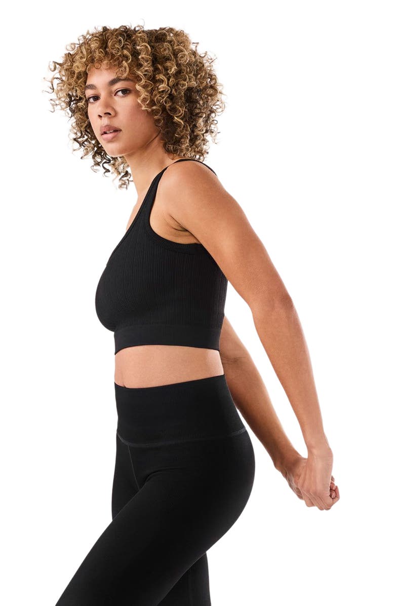 Tavi Seamless Vibe Rib Bra, Alternate, color, Ebony