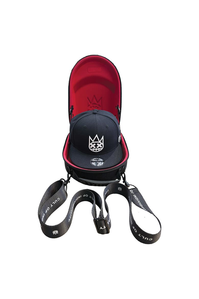Hat Box, Alternate, color, BLACK/ RED