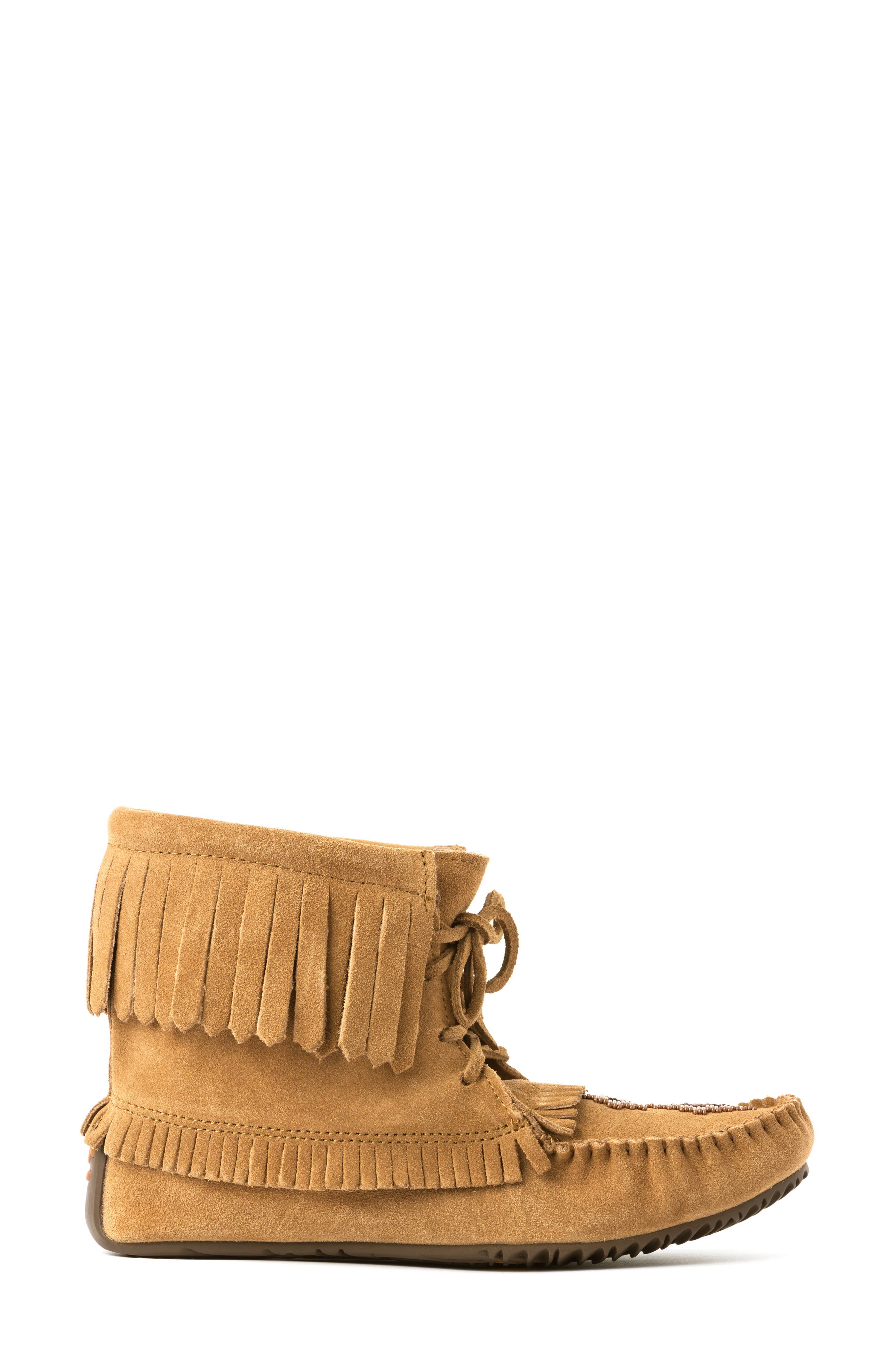 Manitobah Harvester Fringe Moccasin Bootie, Alternate, color, 
