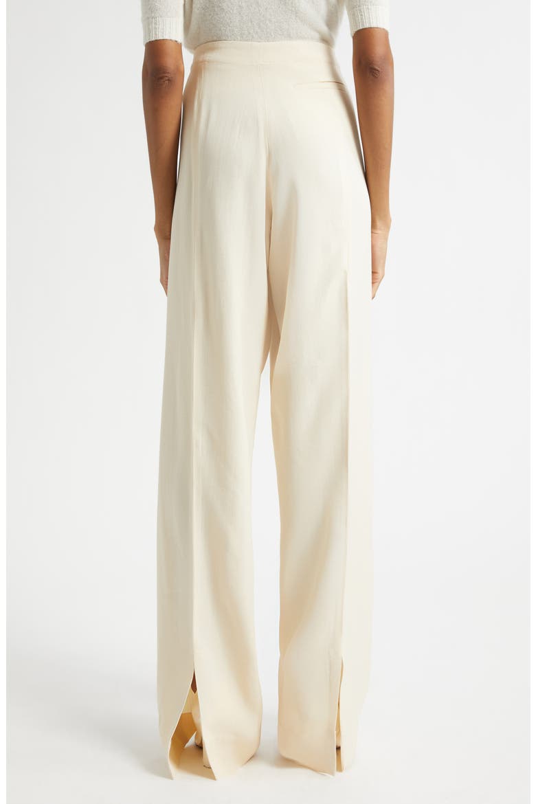 Sine Split Hem Straight Leg Trousers, Alternate, color, ECRU