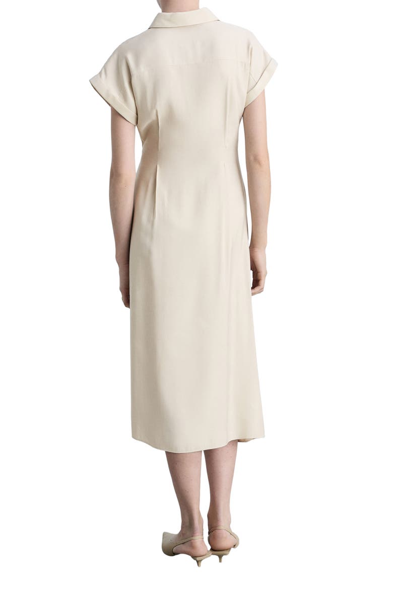 Short Sleeve Wrap Shirtdress, Alternate, color, BEIGE