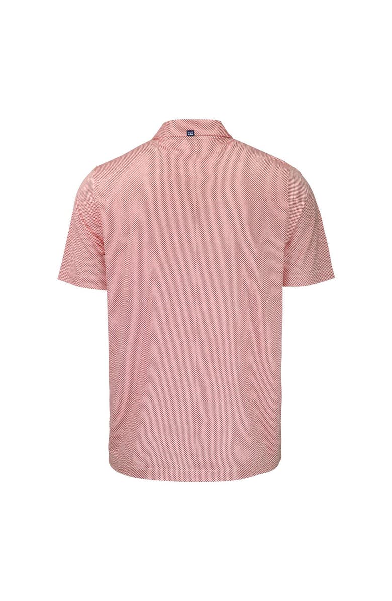 Cutter & Buck Men's Cutter & Buck Red/White SMU Mustangs Pike Eco Symmetry Print Stretch Recycled Polo, Alternate, color, White