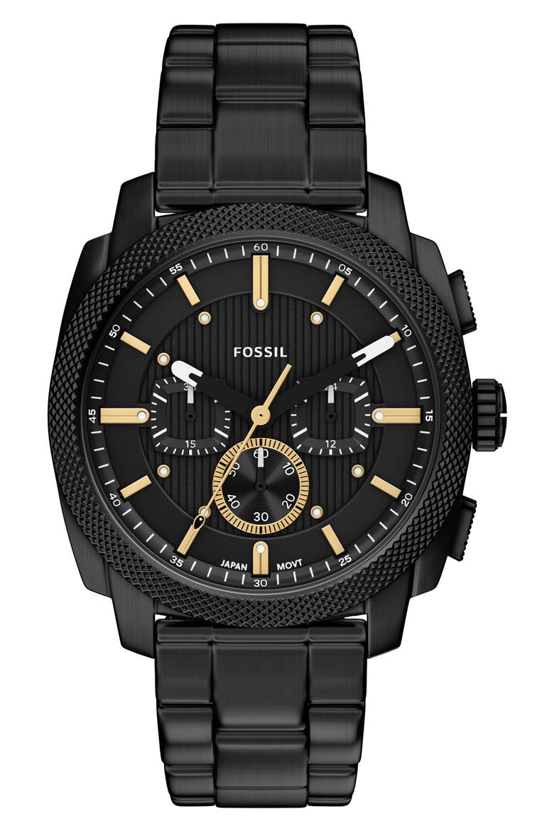 Machine Chronograph Two-Tone Bracelet Watch, 44mm, Main, color, BLACK/ GOLD