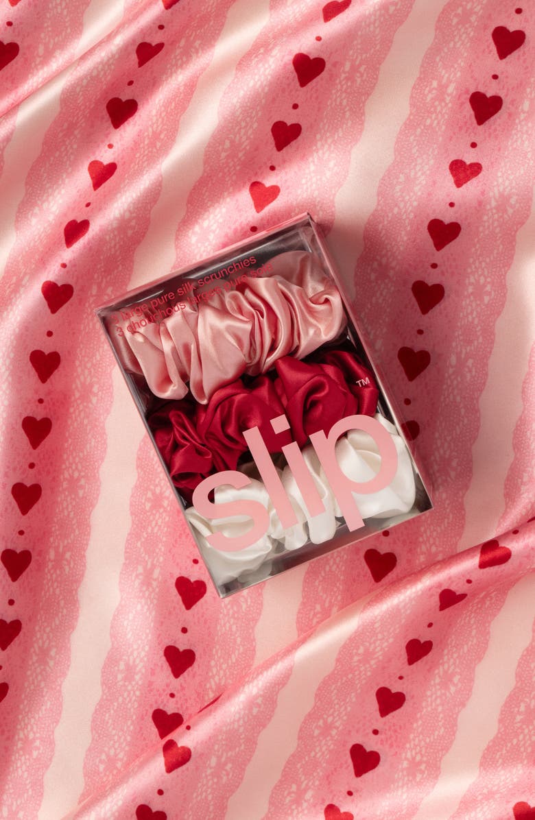slip 3-Pack Large Silk Scrunchies, Alternate, color, Rosy