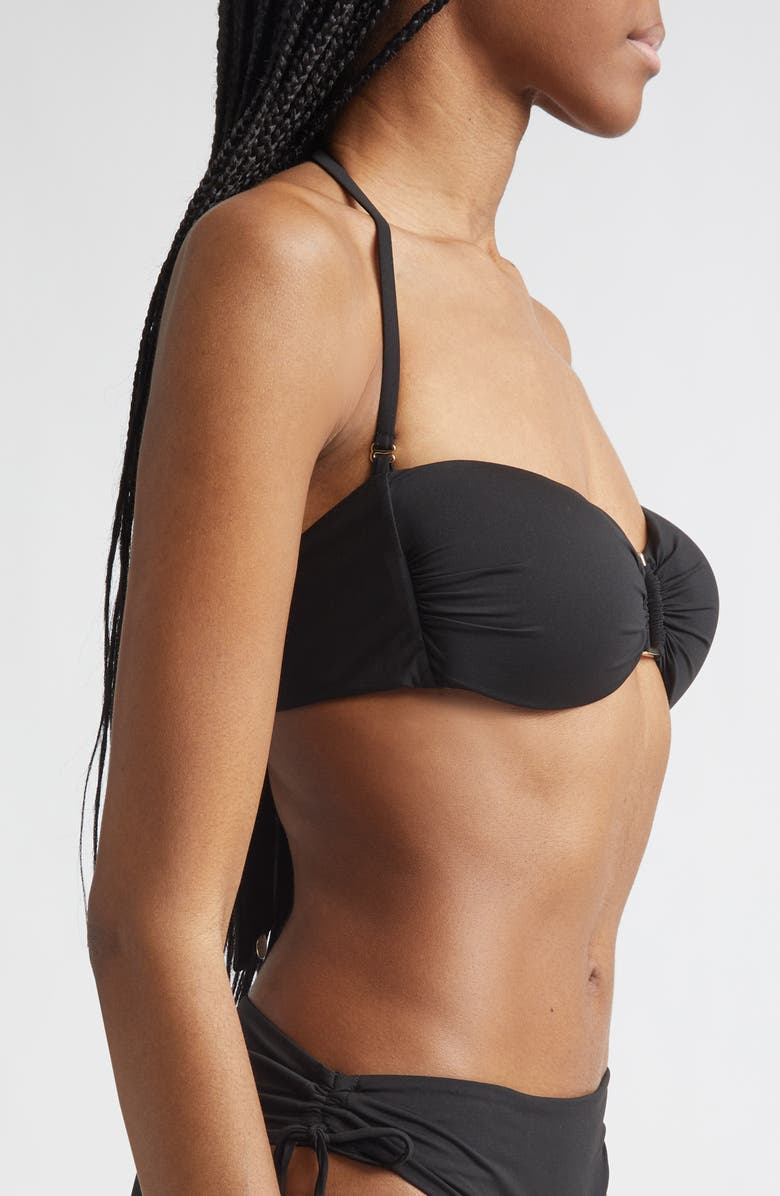 Max Mara Bandeau Bikini Top, Alternate, color, Black