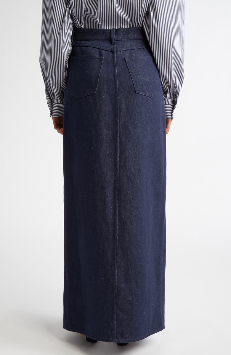 Michael Kors Collection Denim Maxi Skirt, Alternate, color, Indigo