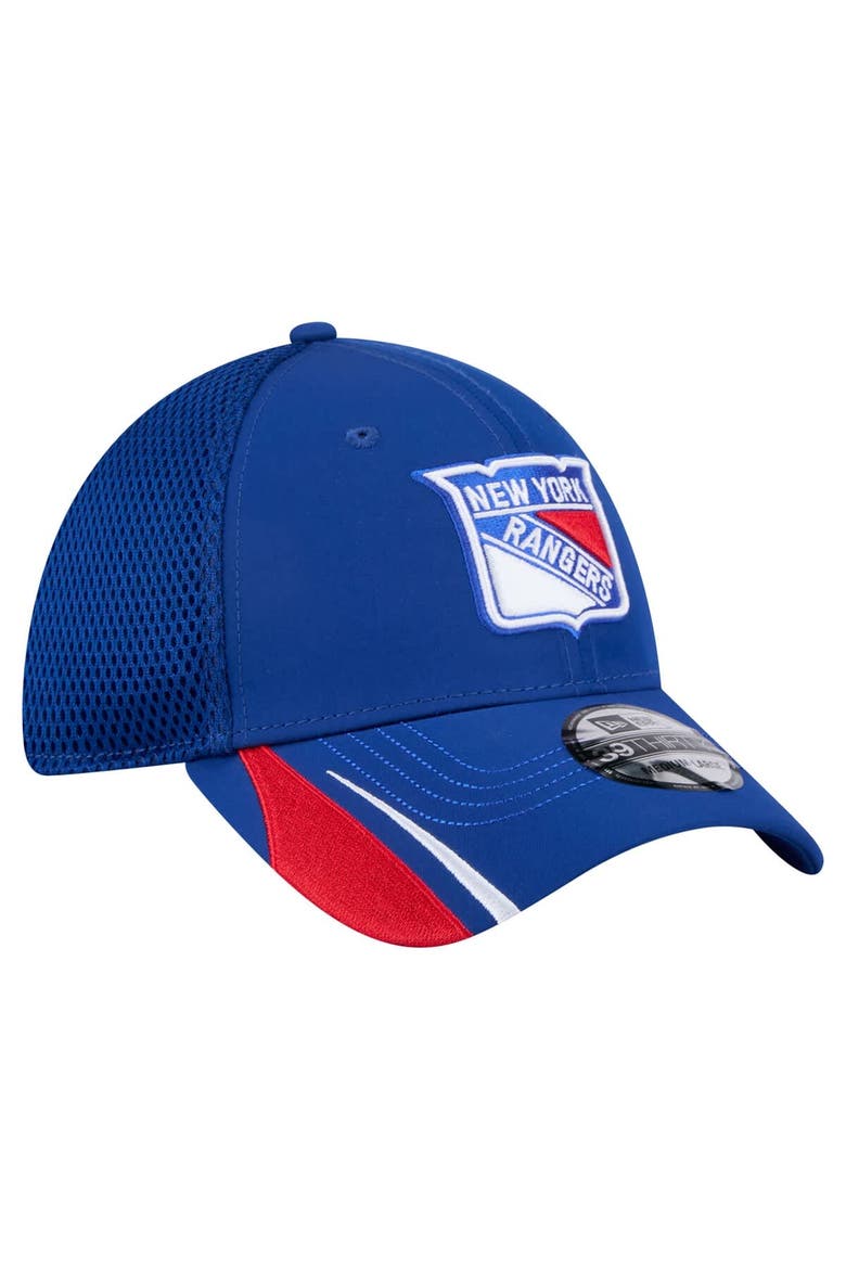 Men's New Era  Blue New York Rangers Linear Featherweight 39THIRTY Flex Hat, Alternate, color, Blue