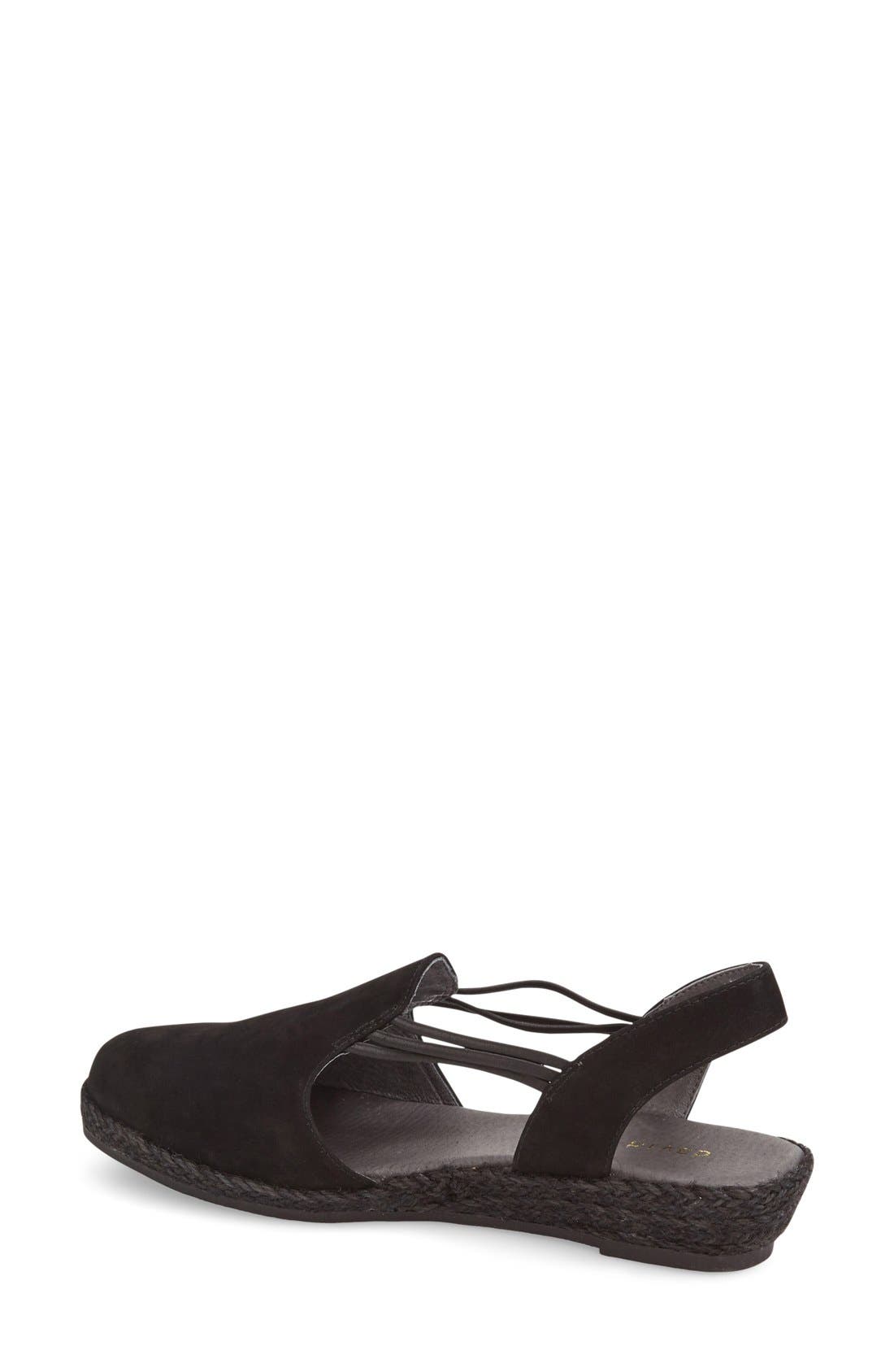 'Nelly' Slingback Wedge Sandal, Alternate, color, BLACK NUBUCK