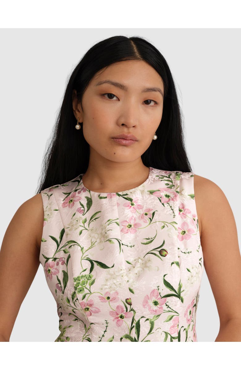 HOBBS LONDON Lana Midi Dress, Alternate, color, Pale Pink Multi