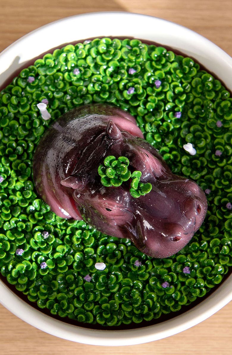 Southlake gifts Hippo Candle Bowl, Alternate, color, Brown / Purple / Green
