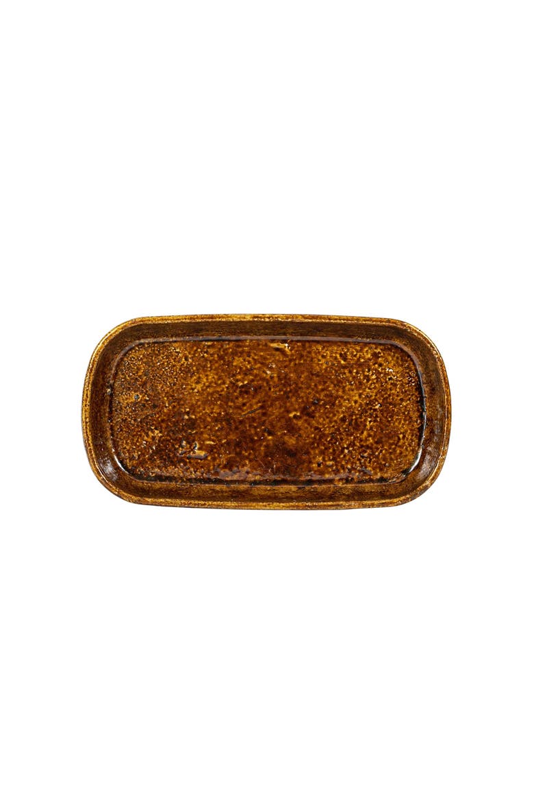 Antique Ball Footed Vanity Tray Brass Cast Iron Countertop Organizer, Alternate, color, Gold