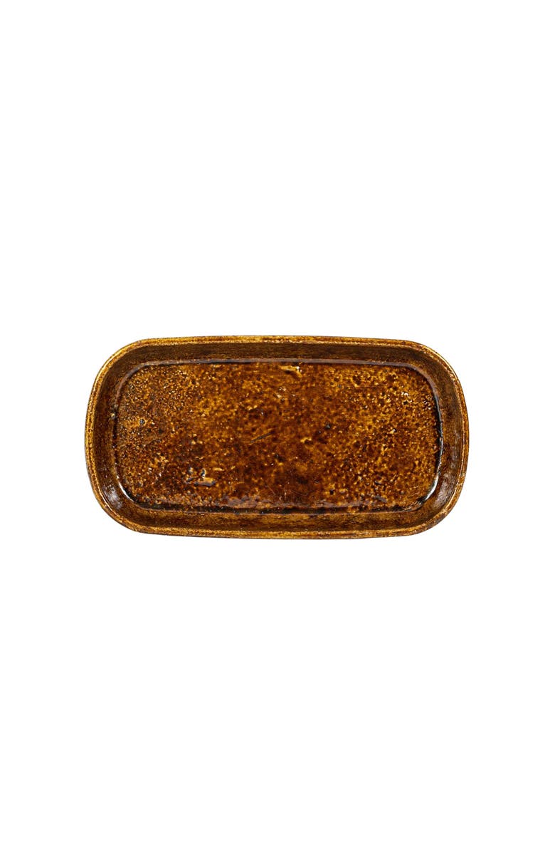 Foreside Home and Garden Antique Ball Footed Vanity Tray Brass Cast Iron Countertop Organizer, Alternate, color, Gold