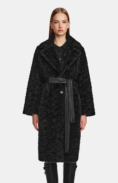 Annabelle Reversible Teddy & Faux Leather Coat