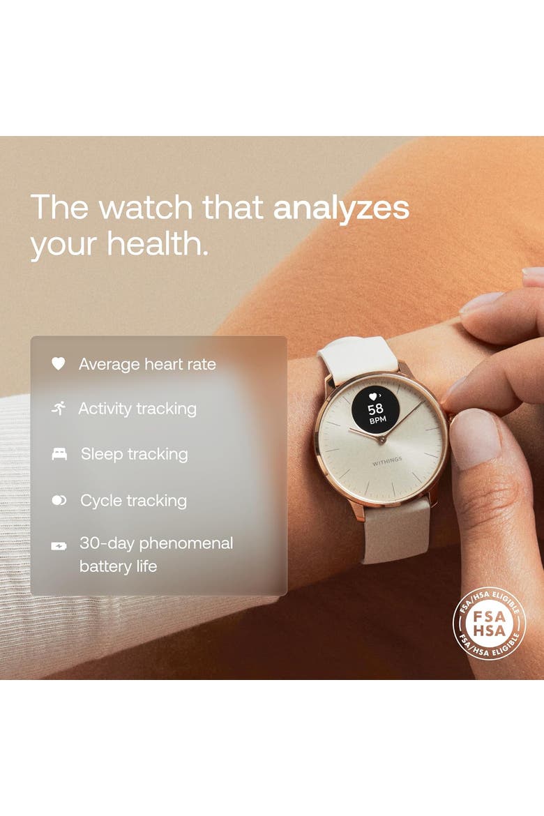 Scanwatch Nova Brilliant - 37mm - Silver, Alternate, color, White & Rose Gold