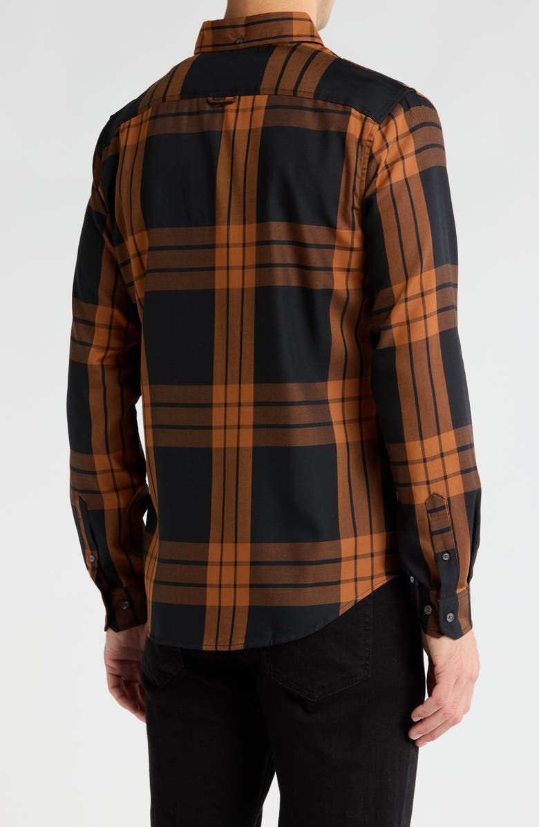 Ben Sherman Plaid Twill Long Sleeve Button-Up Shirt, Alternate, color, Clay