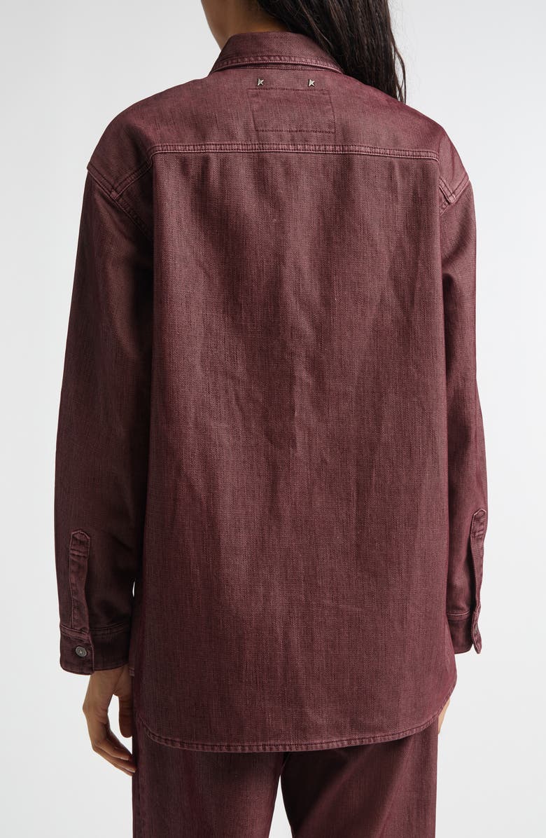 Golden Goose Journey Patty Cotton Twill Button-Up Shirt, Alternate, color, Port Royale