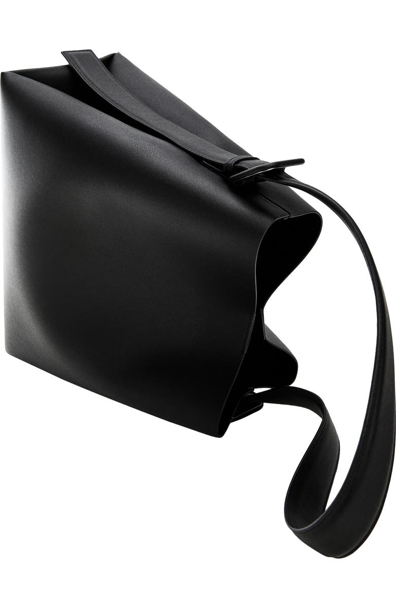 MANGO Buckle Detail Faux Leather Shopper Bag, Alternate, color,