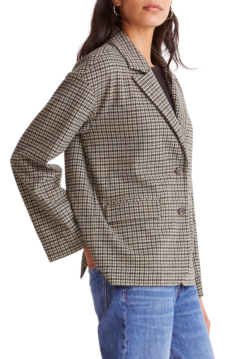 Madewell Houndstooth Oversize Knit Blazer, Alternate, color, 