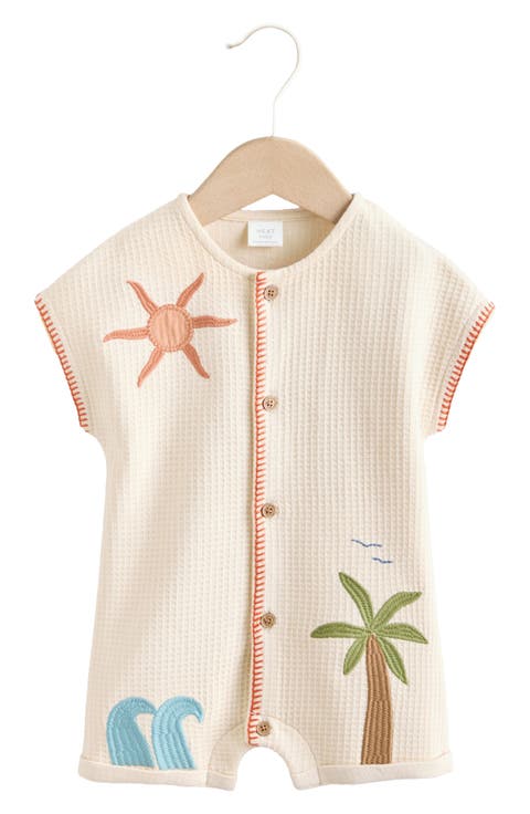 Cotton Jersey Waffle Knit Romper (Baby)