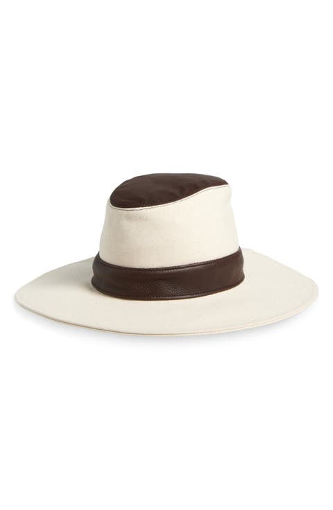 Liora Canvas & Leather Fedora