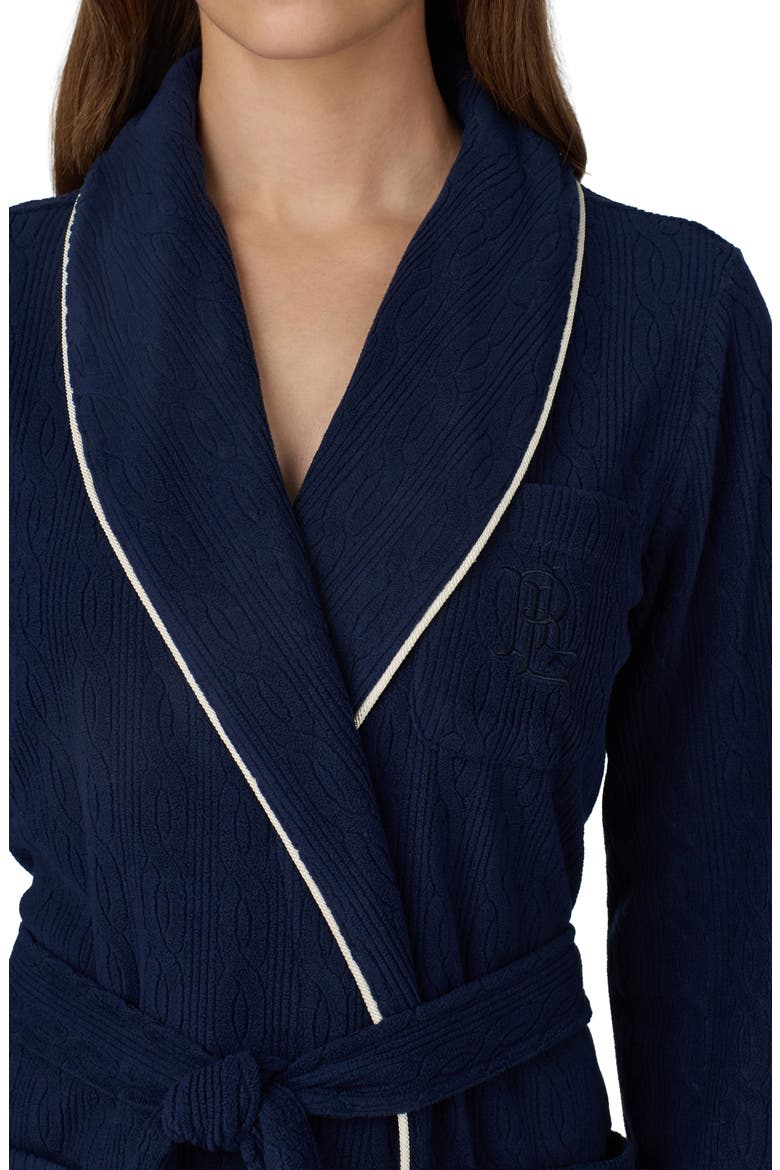 Shawl Collar Short Robe, Alternate, color, NAVY