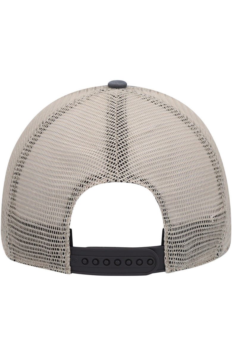 '47 Men's '47 Charcoal/Tan San Diego Padres Four Stroke Clean Up Trucker Snapback Hat, Alternate, color, 