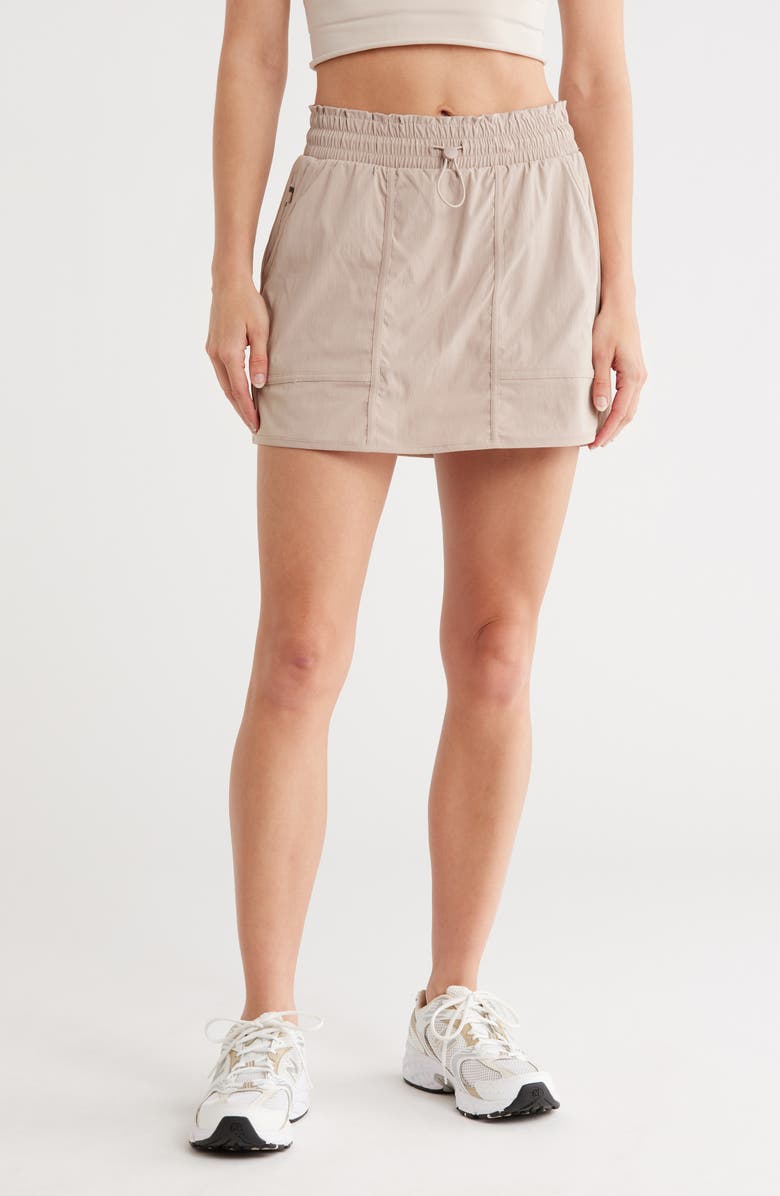 90 DEGREE BY REFLEX Trekki Hiking Skort, Main, color, Oak Brown
