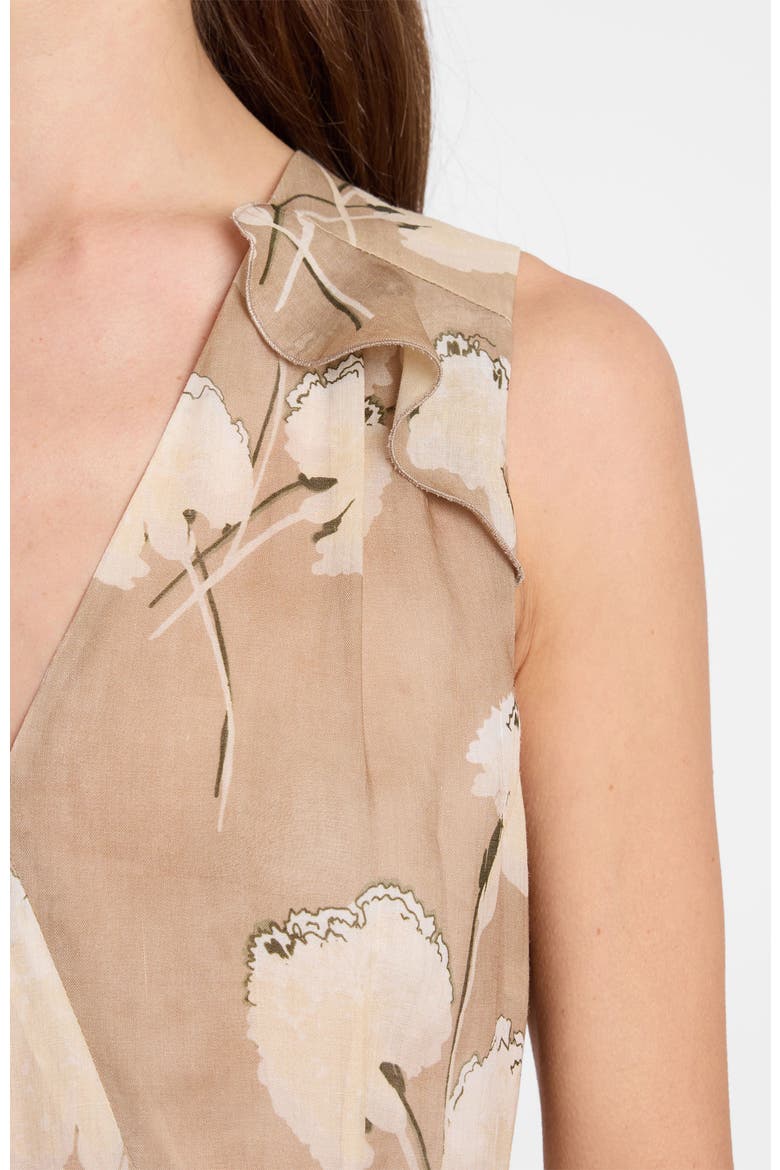 Cona Midi Dress with Ruffle Panel, Alternate, color, Chai