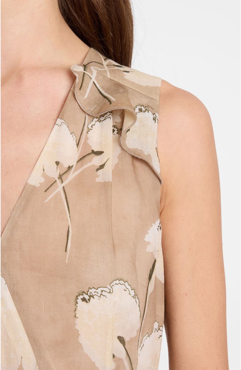 Santorelli Cona Midi Dress with Ruffle Panel, Alternate, color, Chai
