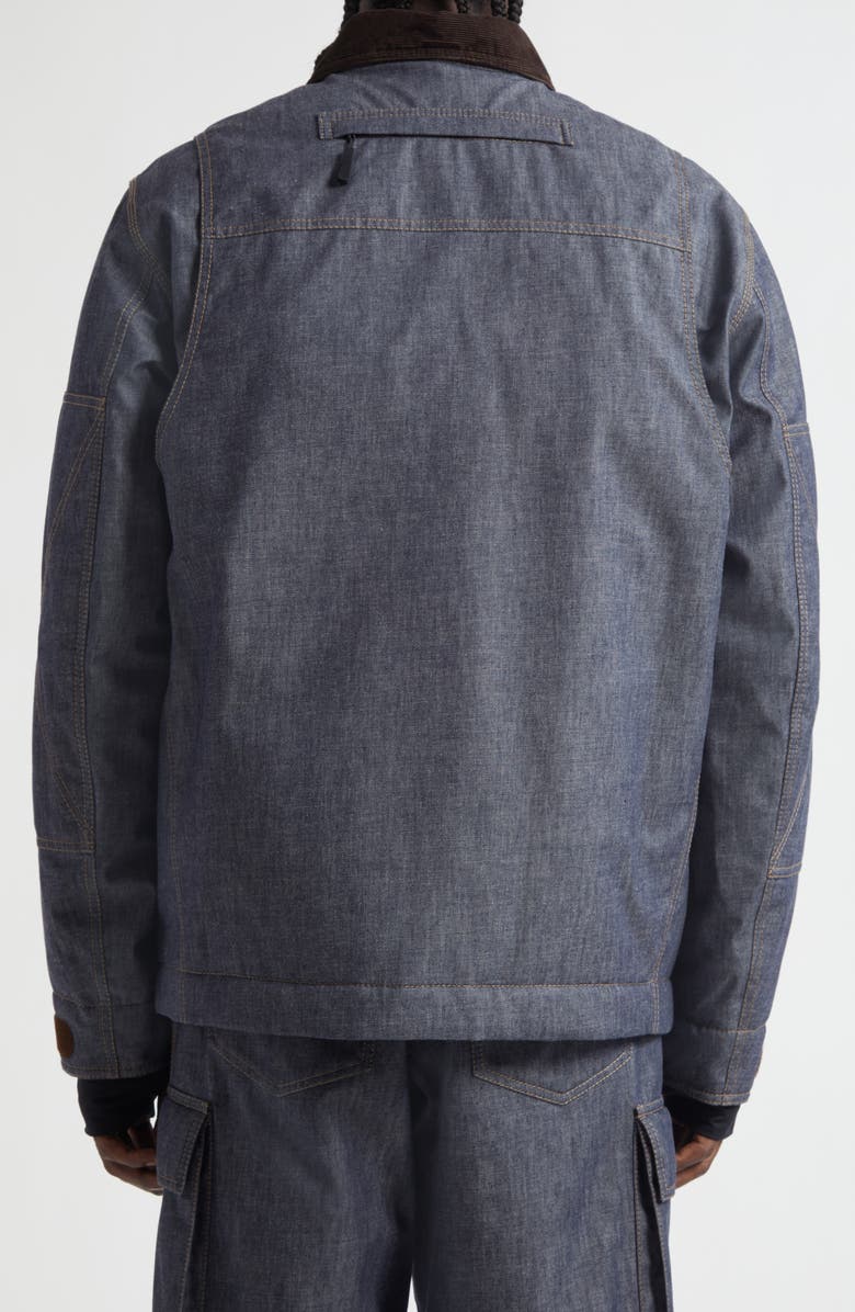 Moncler Croatan Denim Down Shirt Jacket, Alternate, color, Blue