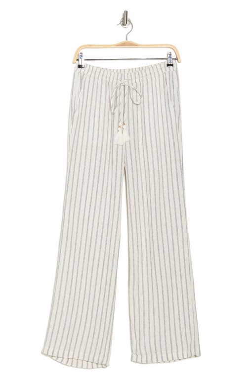 Ellen Tracy Wide Leg Linen-blend Pant In White