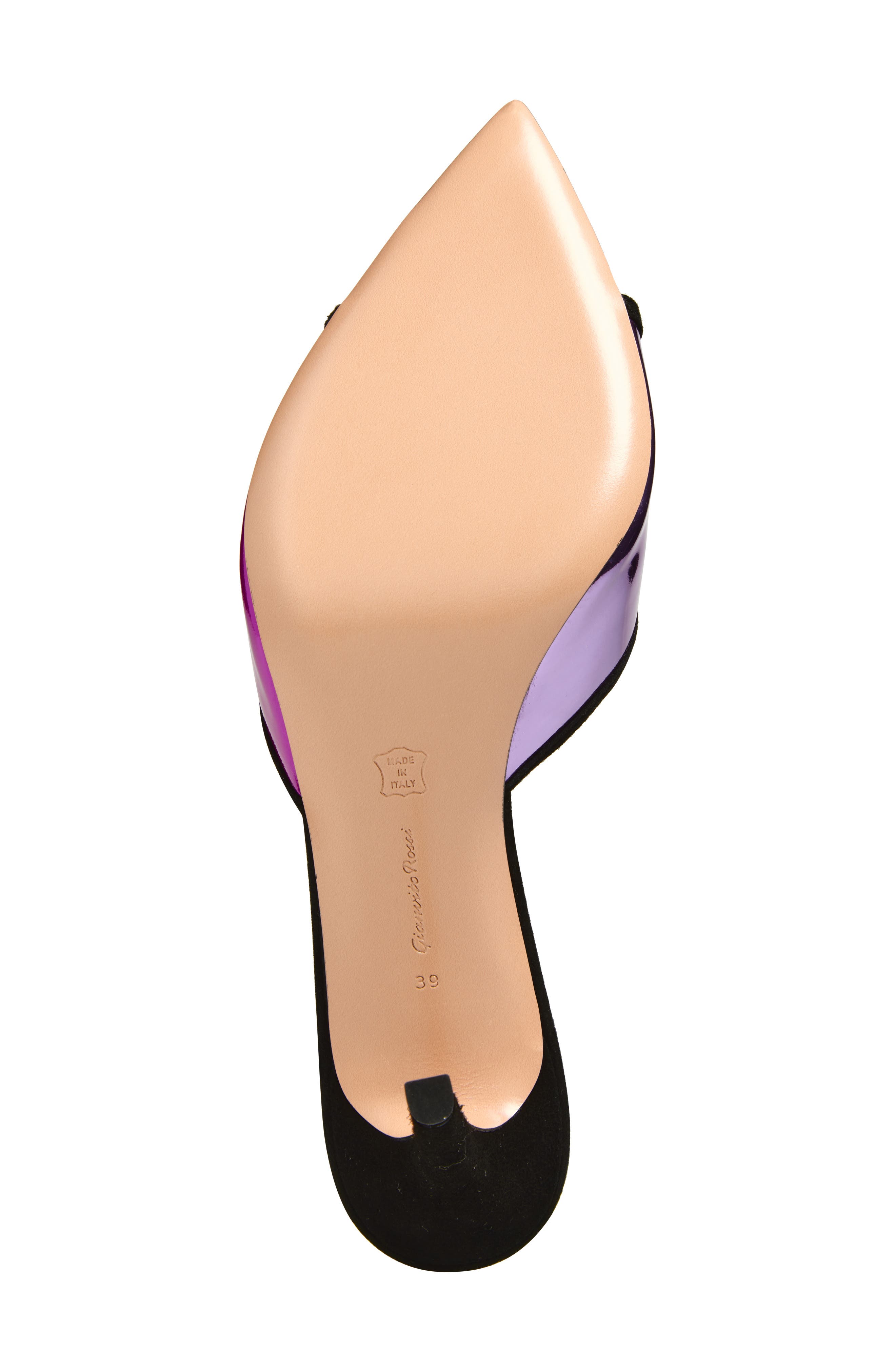 Gianvito Rossi Pointed Toe Sandal, Alternate, color, Black Bloom Freesia