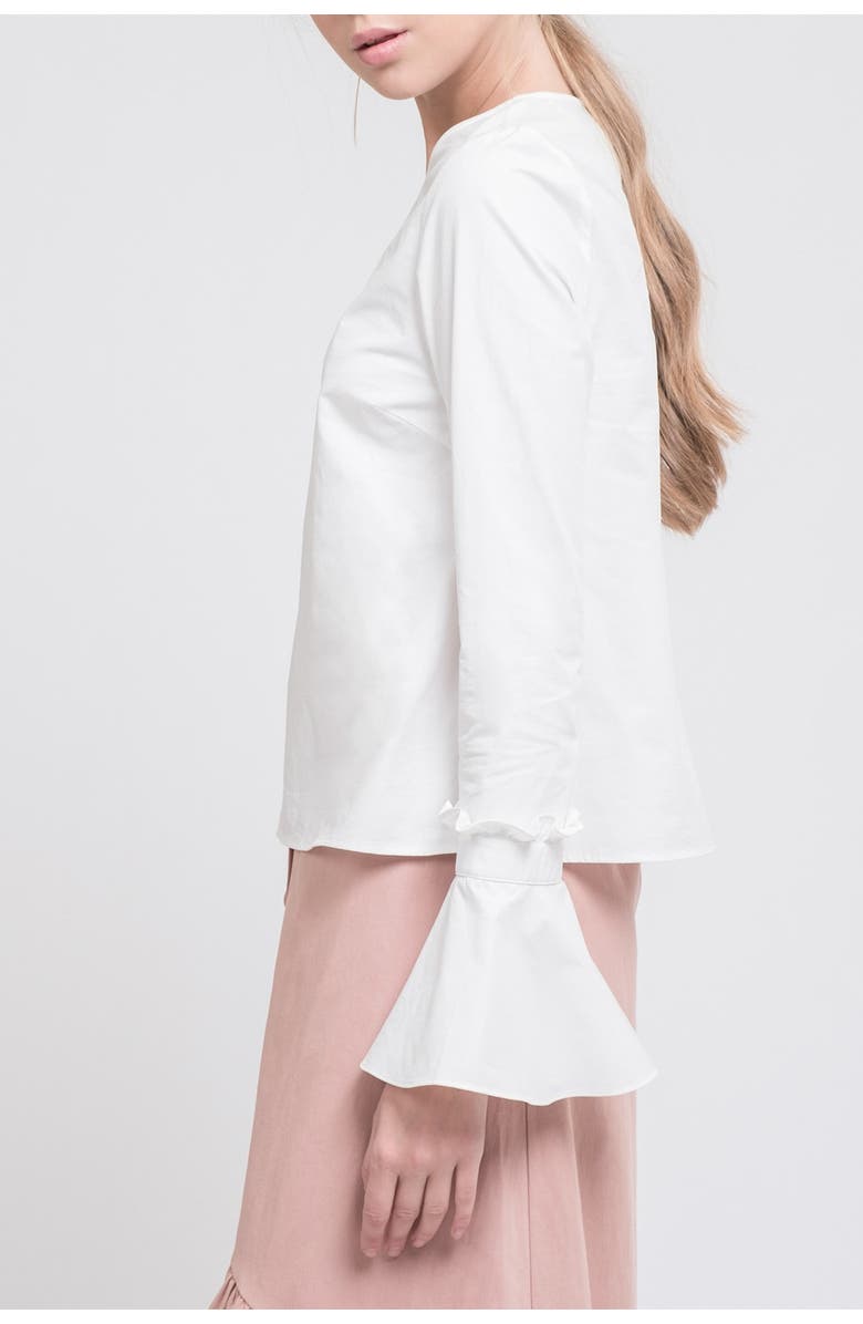 J.O.A. Ruffle Trumpet Sleeve Top, Alternate, color, 