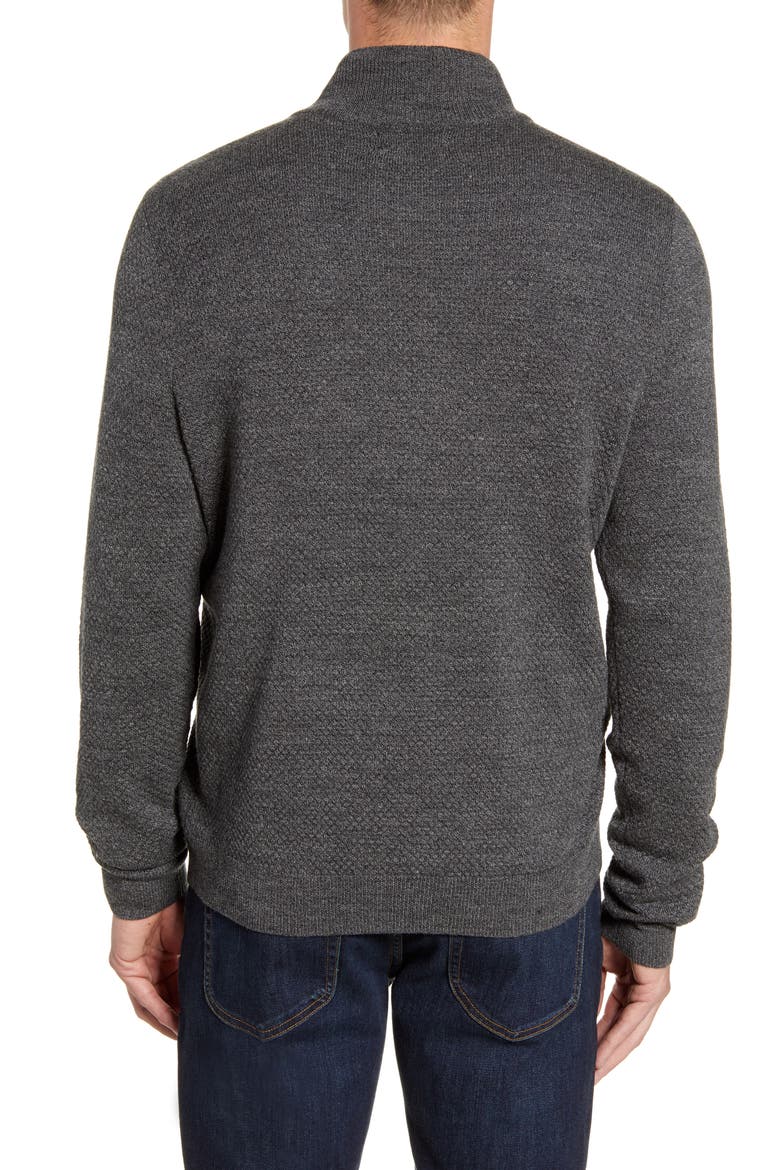 Mock Neck Zip Sweater, Alternate, color, GREY TORNADO HEATHER