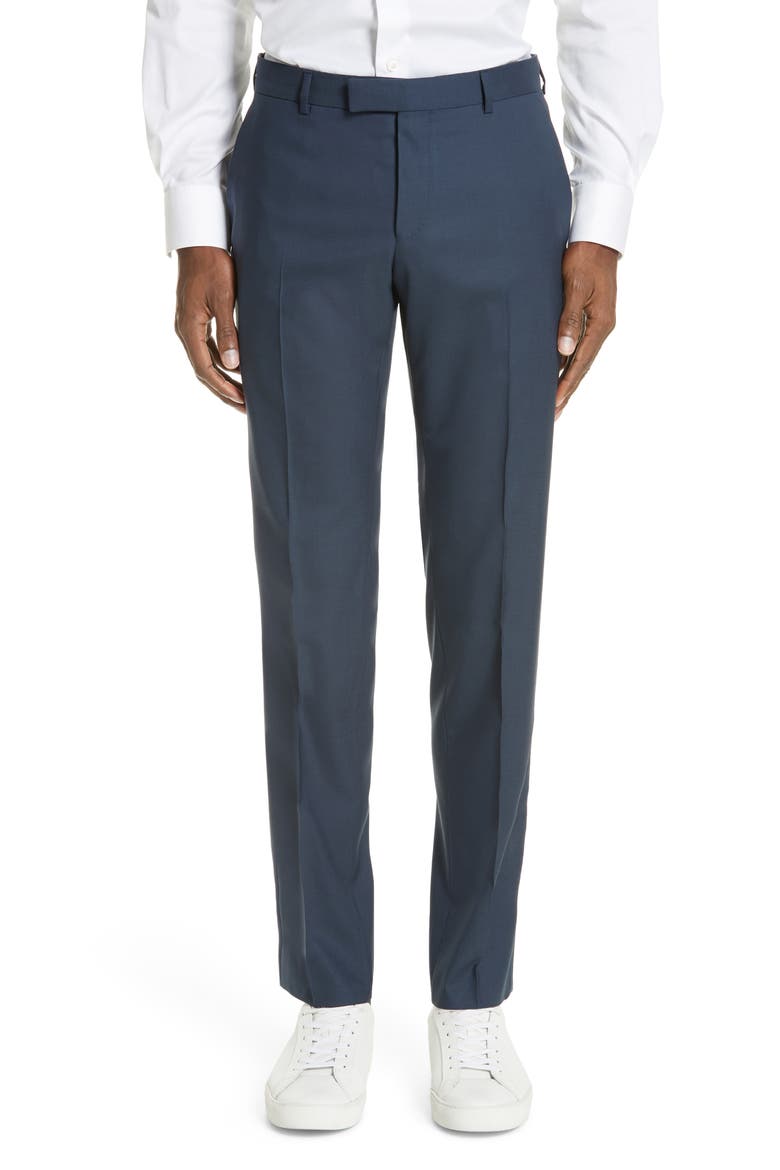 Trim Fit Solid Wool Travel Suit, Alternate, color, BRIGHT BLUE
