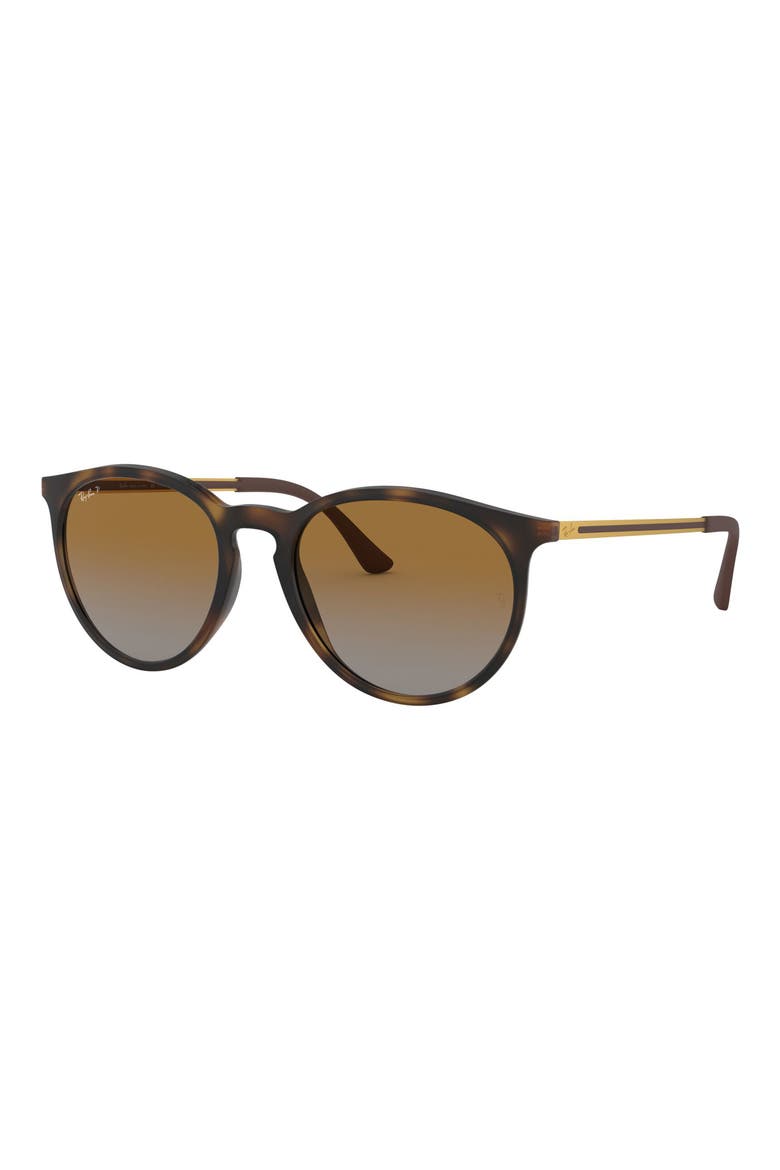 53mm Polarized Round Sunglasses, Alternate, color, BROWN/ GREY POLAR