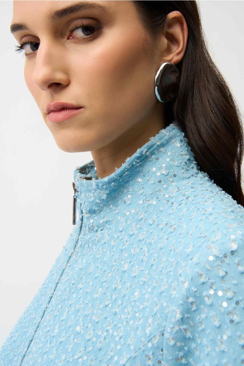 Denim Jacket With Allover Sequins, Alternate, color, Sky Blue