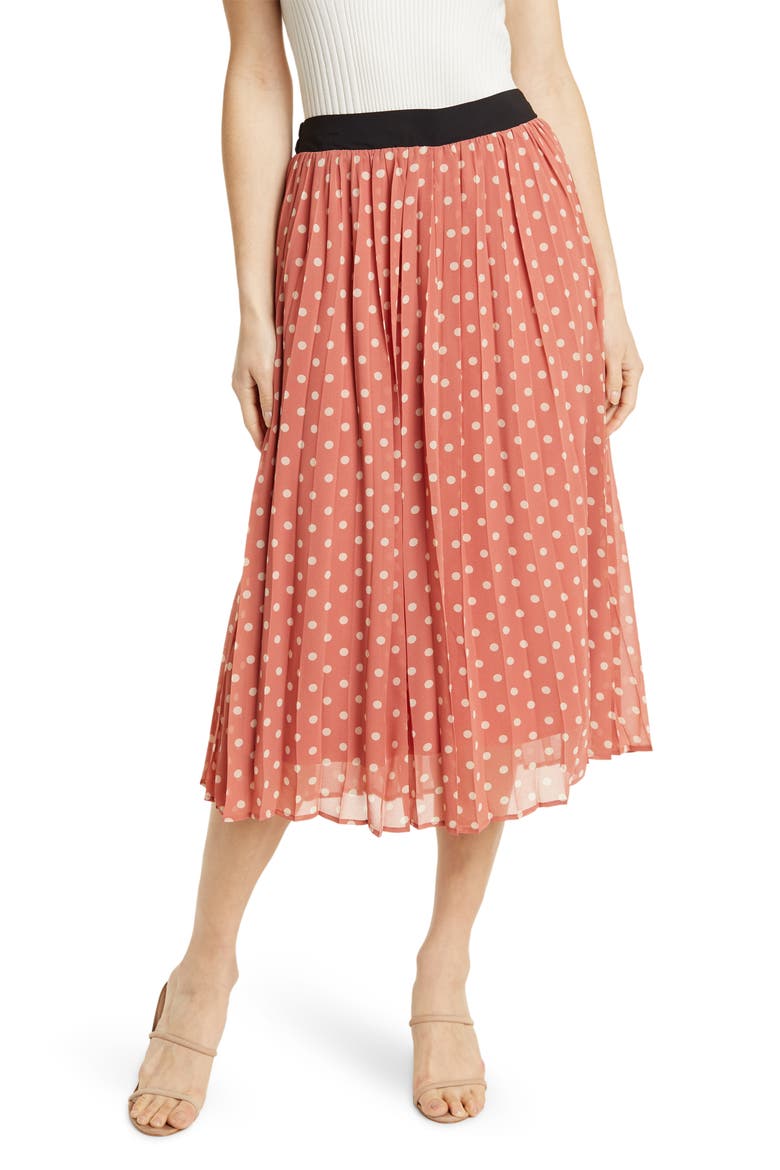 Daniel Rainn Multicolor Midi Skirt, Main, color, J405 BROWN